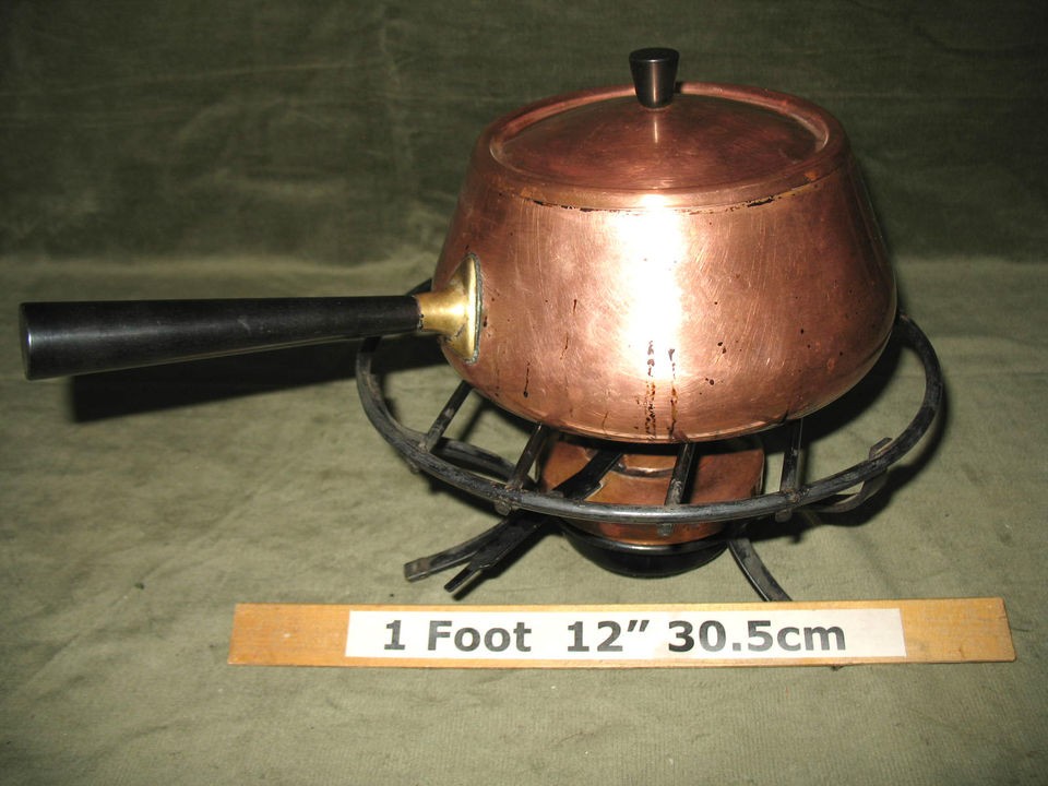 vintage swiss culinox heavy copper fondue set w burner time