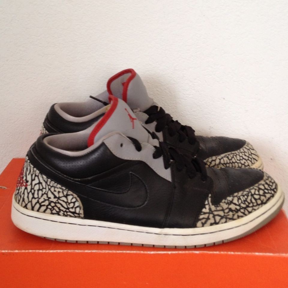 AIR JORDAN Mens I PHAT LOW Cement ELEPHANT PRINT SHOES sz 11.5 iii