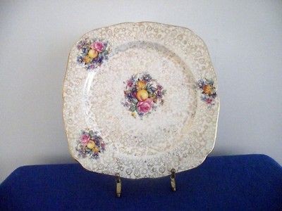 tunstall fruit floral chintz plate from canada time