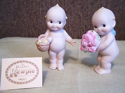   PORCELAIN DOLLS. W/SPRING FLOWERS. BY JESCO FOR ENESCO. MINT COND