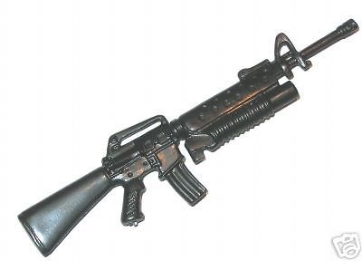 M16 Rifle w/ Grenade Launcher (3)  118 Scale Weapons for 3 3/4 