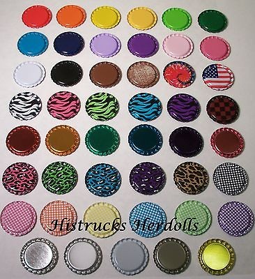 100 MIX NEW FLAT BOTTLE CAPS ~ YOU CHOOSE THE COLORS FLATTENED