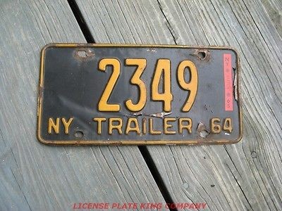 1964 64 1965 65 NEW YORK NY TRIALER TRL LICENSE PLATE LOW # 2349