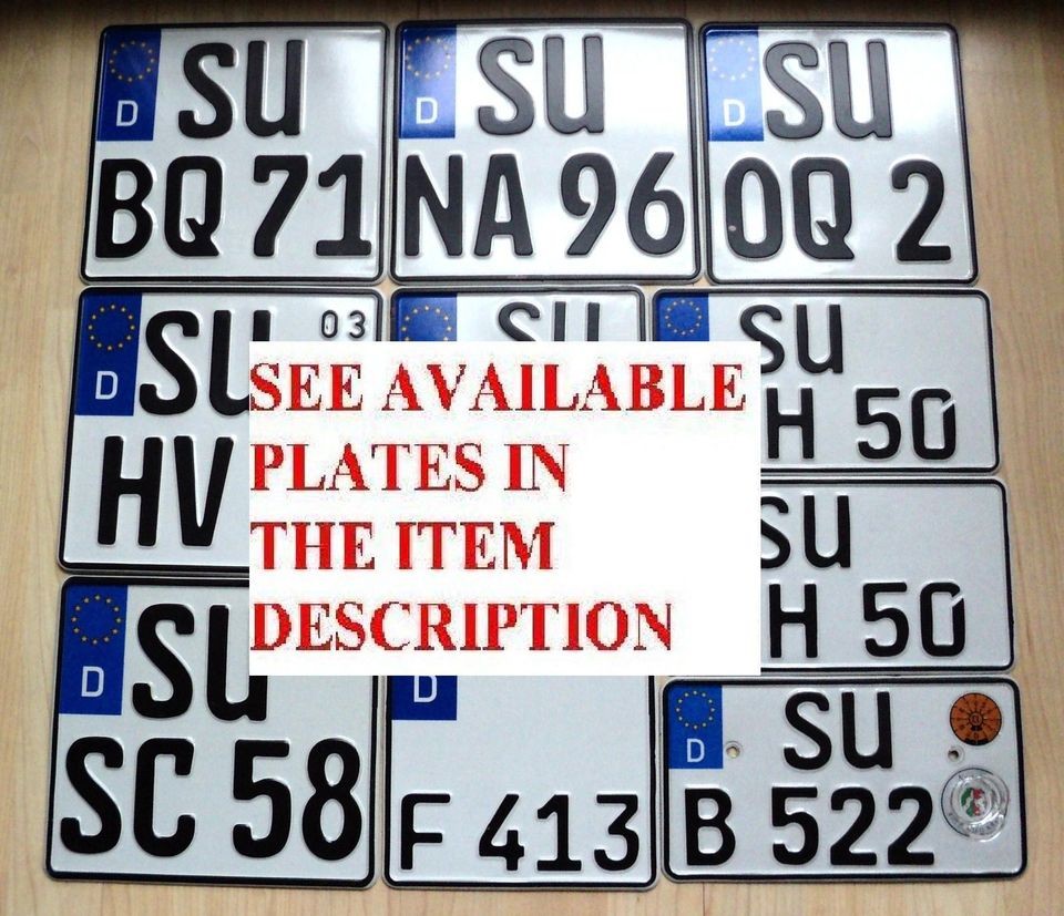 choose one german license plate square see pictures from germany