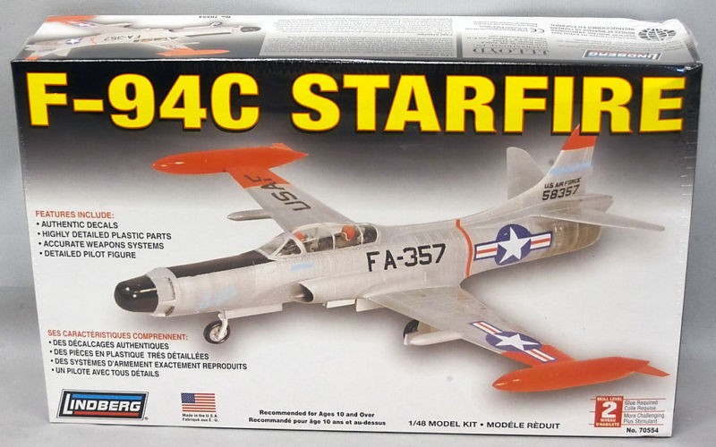 94c starfire lindberg model airplane 1 48 new 70554