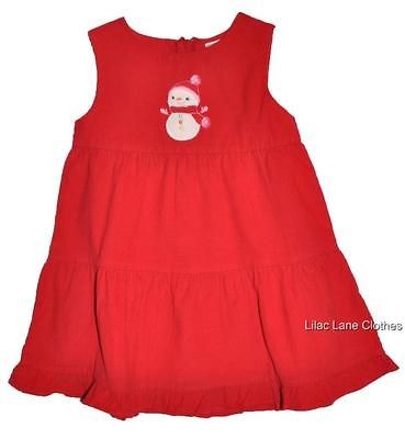 Gymboree Cozy Cutie Red Corduroy Snowman Christmas Jumper NWT 6 12 18 