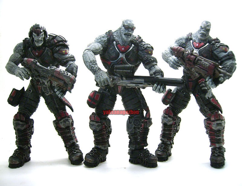 NECA Gears of War GoW Locust Hive Drone & Helmeted Drone & Sniper 3 