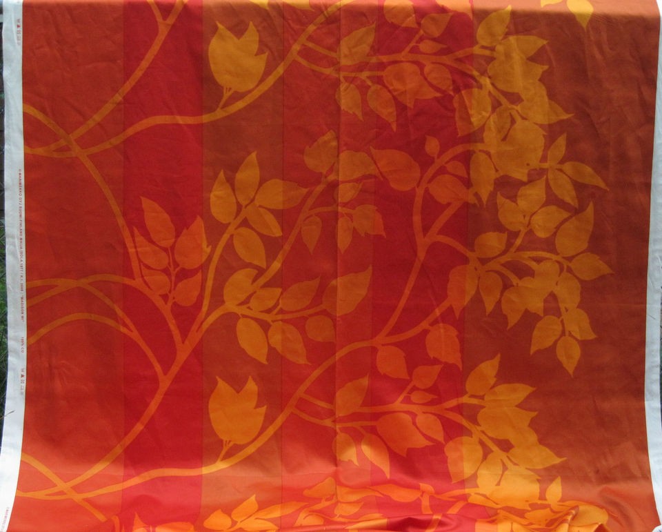 MARIMEKKO Madison Orange Cotton Batiste Sateen Print Fabric per yard