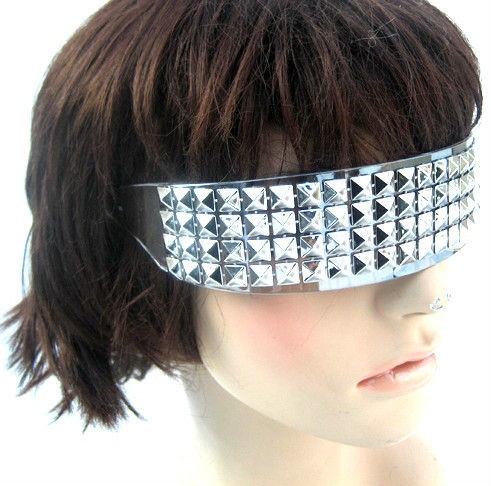 RETRO CLEAR FRAME SILVER STUDDED FUTURISTIC ROBOT INCOGNITO STYLE 