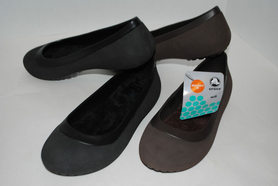 NEW NWT CROCS MAMMOTH FLAT ESPRESSO BROWN or BLACK 7 8 9 10 winter 