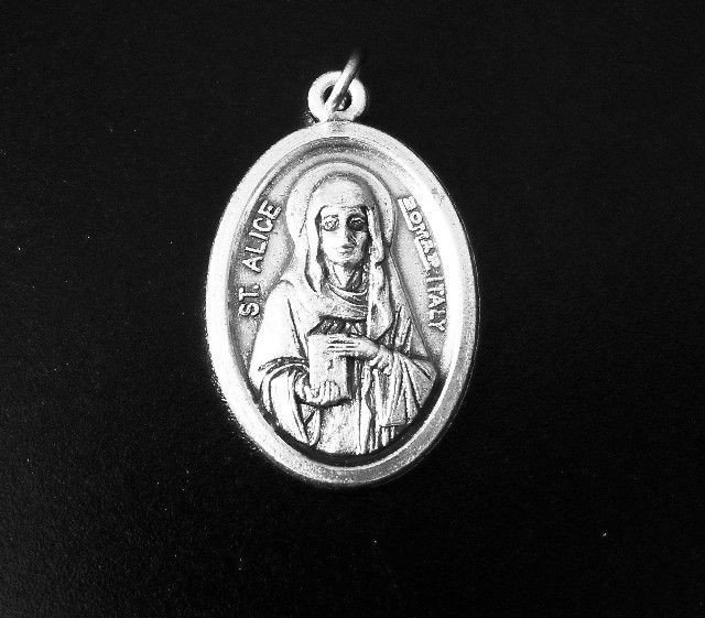 ST SAINT ALICE Medal Charm Pendant Chain & Box / Keyring / Mobile 