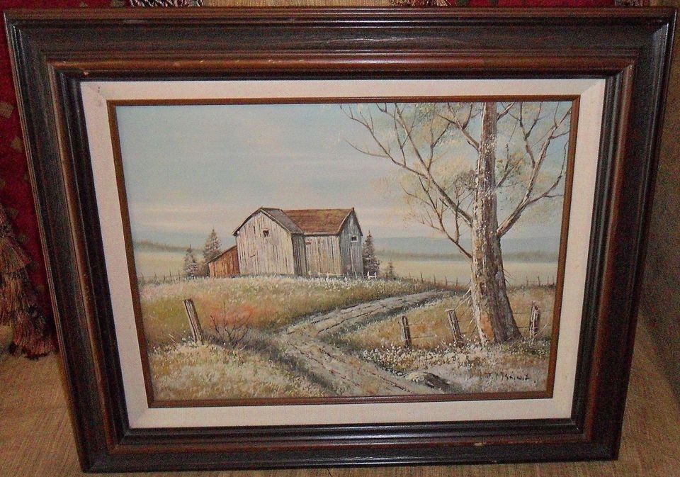   .Signature looks like J.Medina.Landscape with barn Good condition