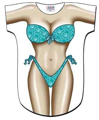   Adult Teal Seafoam Sparkles Swimsuit Bikini Cover Up Costume T Shirt
