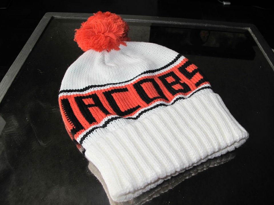 Marc Jacobs Pom Beanie Hat White Orange Yeezy Lil Wayne Supreme Camp 