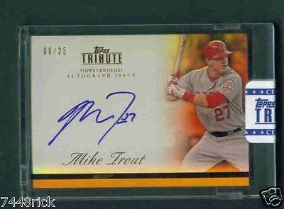   Trout. Autograph #8/25 2012 Topps Tribute.2012 AL Rookie of the year