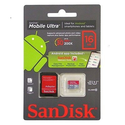   Mobile Ultra MicroSD HC Class 10 Memory Card 16G SDSDQUA 016G U​46A
