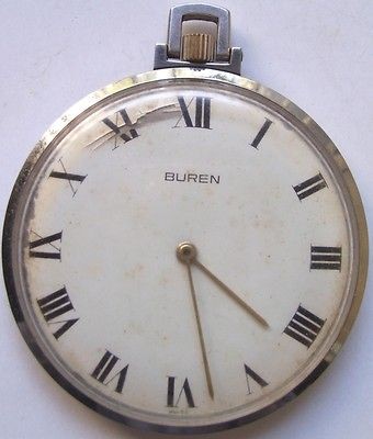 RARE ANTIQUE BUREN POCKET WATCH VERY GOOD LOOKING SLIM TYPE