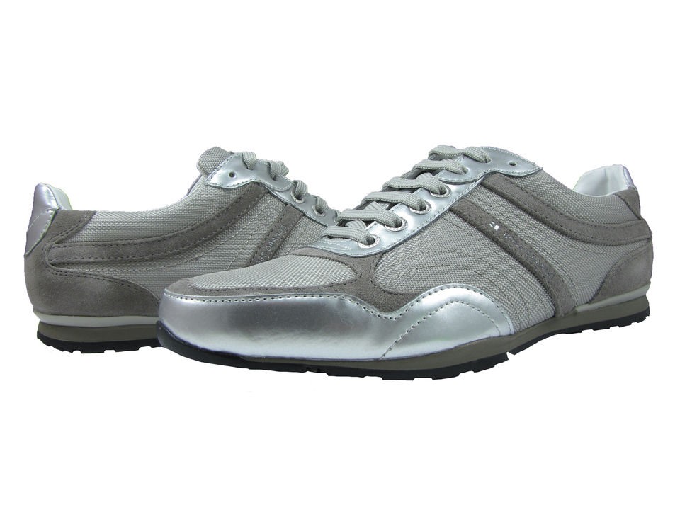 Hugo Boss Mens Orions Silver Metallic Fashion Sneakers Kicks Trainers 