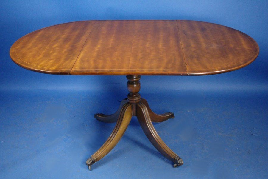 georgian style mahogany pedestal dropleaf dining table 