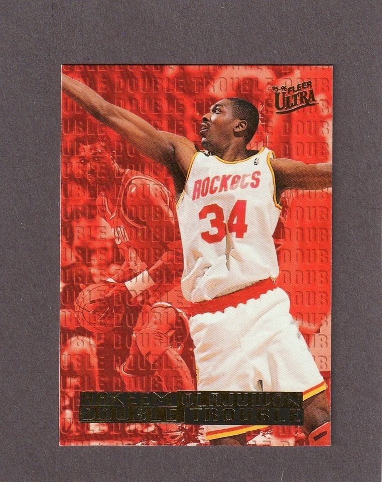   FLEER ULTRA DOUBLE TROUBLE #5 HAKEEM OLAJUWON HOUSTON ROCKETS BT6004