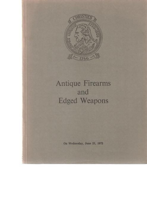 christies auction catalog antique firearms weapons 1972 from united 