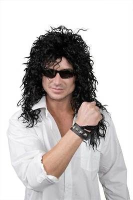 black rock headbanger 80 s costume party wig