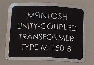 MCINTOSH MC30 TRANSFORMER ADHESIVE METALLIC FOIL LABEL STICKER M 150 B