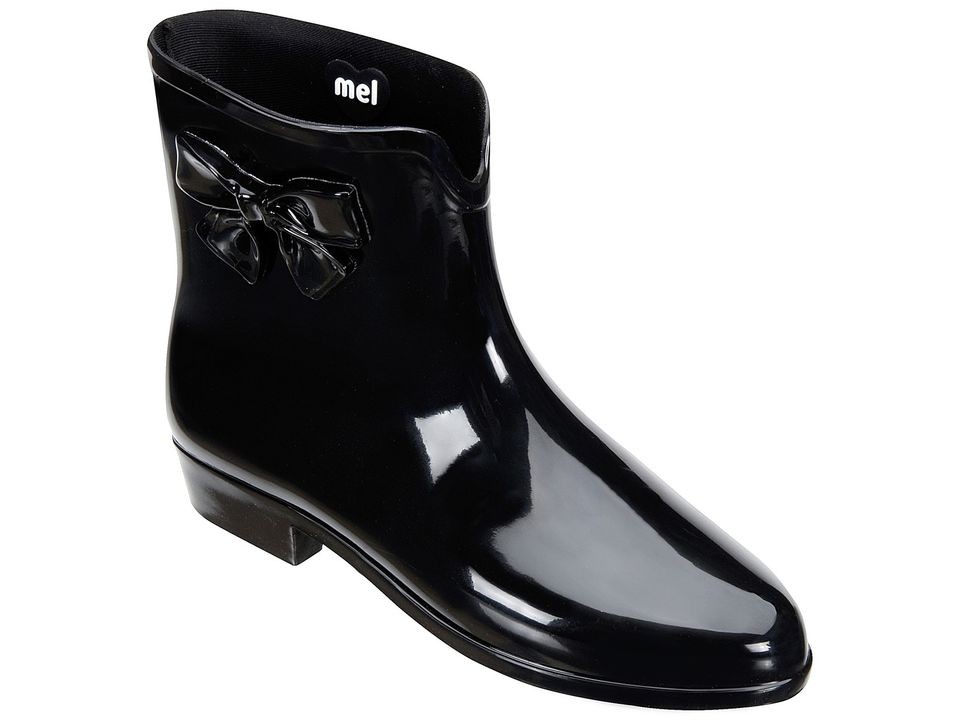mel By Melissa Black Ankle Boot Bow New for 2012 Melflex plastic Jelly 