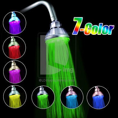 360 adjustable modern 7 color change led light bathroom shower