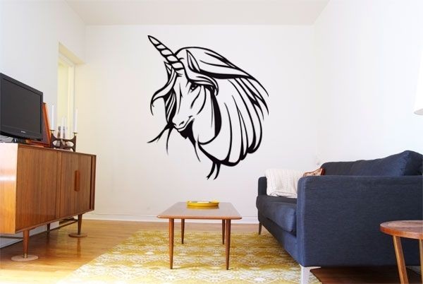 Pretty Unicorn Wall Car Mirror Fridge Boiler Vinyl Art   4 Sizes 17 