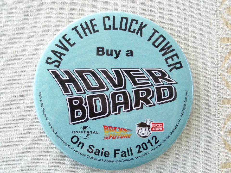 2012 SDCC COMIC CON MATTEL BACK TO THE FUTURE HOVER BOARD PIN BADGE 