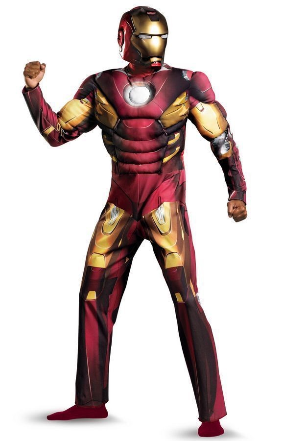 The Avengers Iron Man Mark VII Muscle Adult Costume Size 42 46   43686