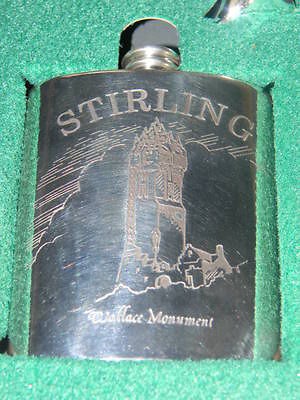 Stirling Pewter Flask   Wallace Monument   Stirling Bridge & Castle 