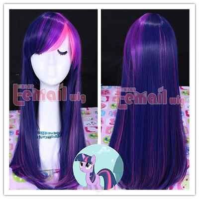 55cm Twilight Sparkle My Little Pony long straight mulit color hair 