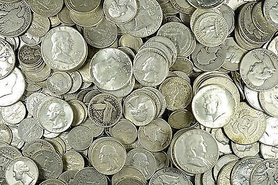 Ounces 90% SILVER Pre 1965 US COIN Lot HALVES QUARTERS or DIMES 