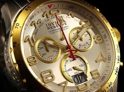 Invicta Reserve Mens Military Swiss Made Chronograph 18K Gold TT 