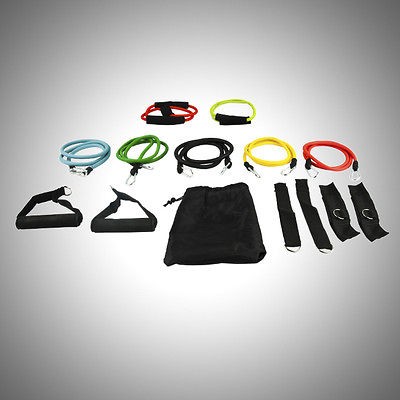 14 pc Resistance Exercise Bands Set for Gym Abs Bicep Yoga Safe Home 