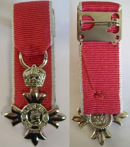 miniature mounted mbe civilian medal  12 83