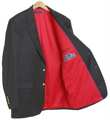 OLE MISSISSIPPI REBELS TEAM BLAZER LICENSED LOGO SPORTCOAT SHORT 