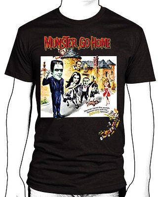 Authentic THE MUNSTERS GO HOME Tv Series Family Poster T Shirt S M L 