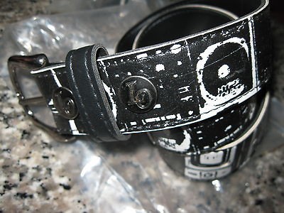 LOTECK BELT STEREO bmx bike SK8 FIXIE shoe co FIT 30 BLACK & WHITE 