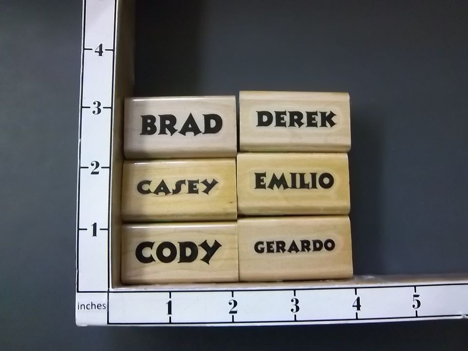 names boys b m rubber stamps 8 more options names