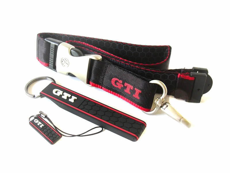 VW GOLF 6/MK6/VI KEYRING/LANYARD/STRAP SET   GTI   RED **VW GENUINE 