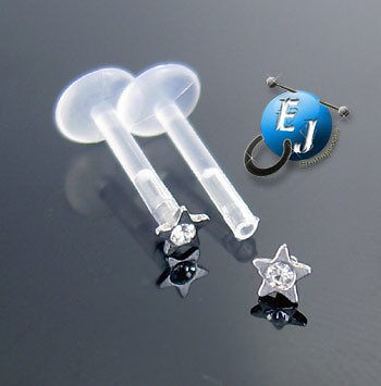 Clear CZ Crystal Star 16g Custom Comfortable BioFlex WHOLESALE 