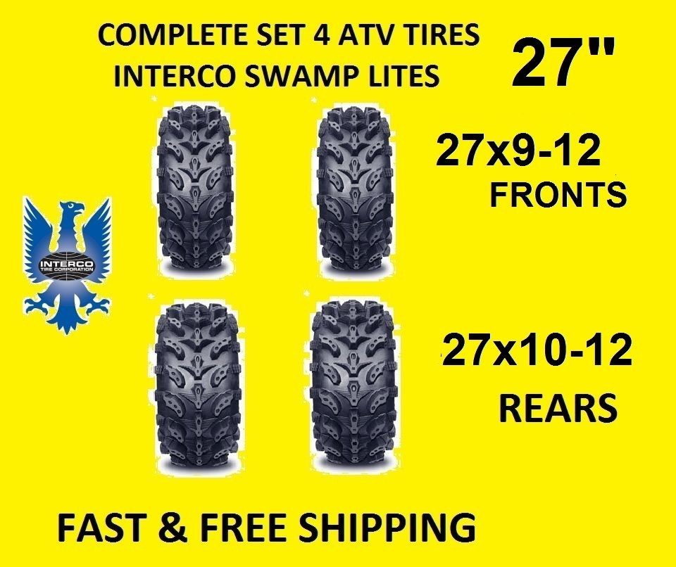 27 POLARIS RANGER SWAMP LITE ATV TIRES (2) 27X9 12 (2) 27X10 12 FULL 