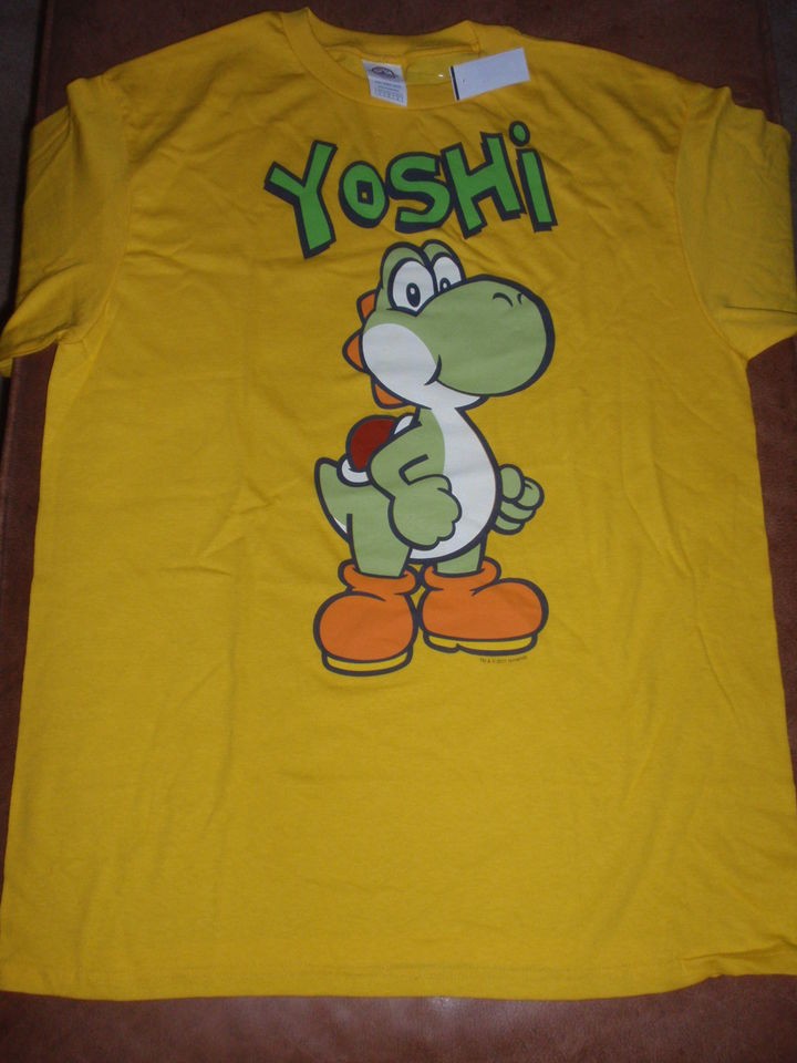 Mens Nintendo Super Mario Bros Yoshi Yellow T Shirt New with Tags