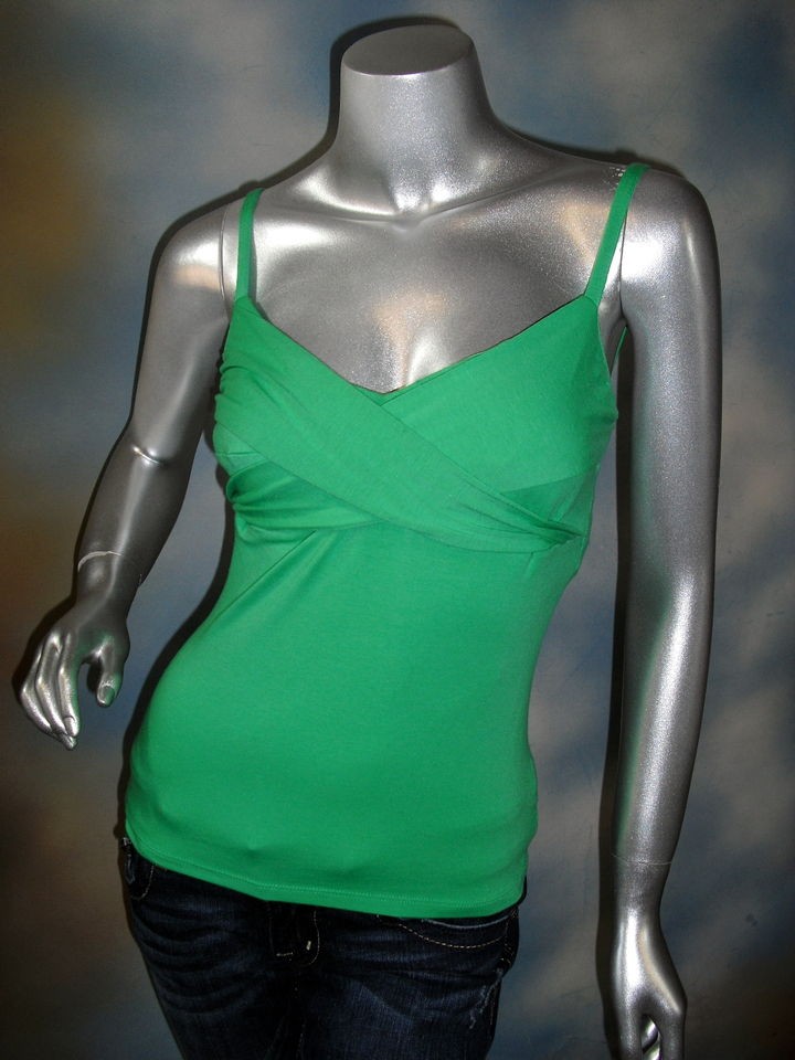 NEW $29 INC Tribal Pear Green padded bra top adjustable straps tank 