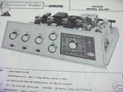 olson ra 491 tuner receiver photofact  5