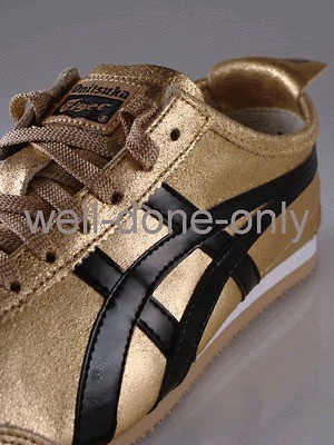 new vtg Asics Onitsuka Tiger MEXICO 66 black yellow mens leather retro 