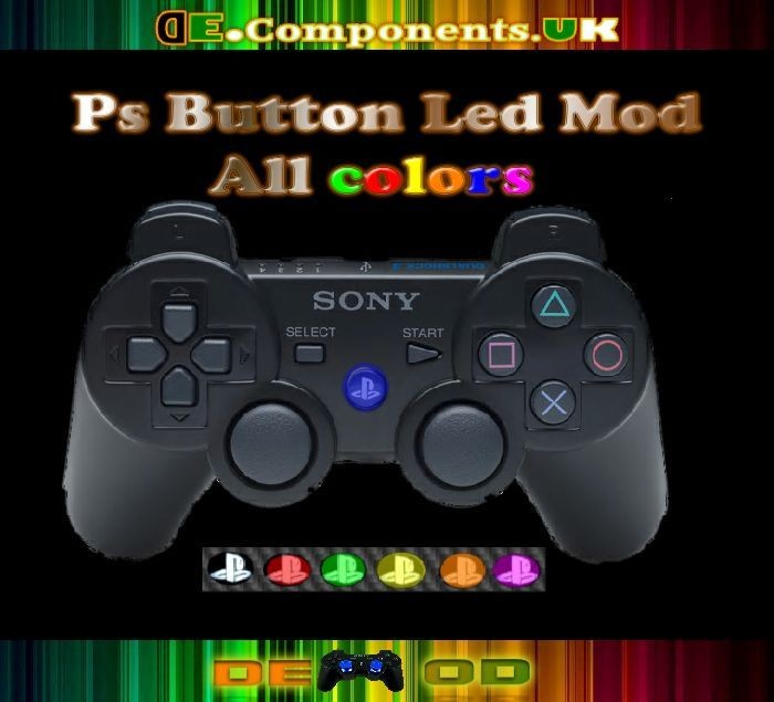 PS3 Controller Color Led Mod PS Button 2x for the price of 1